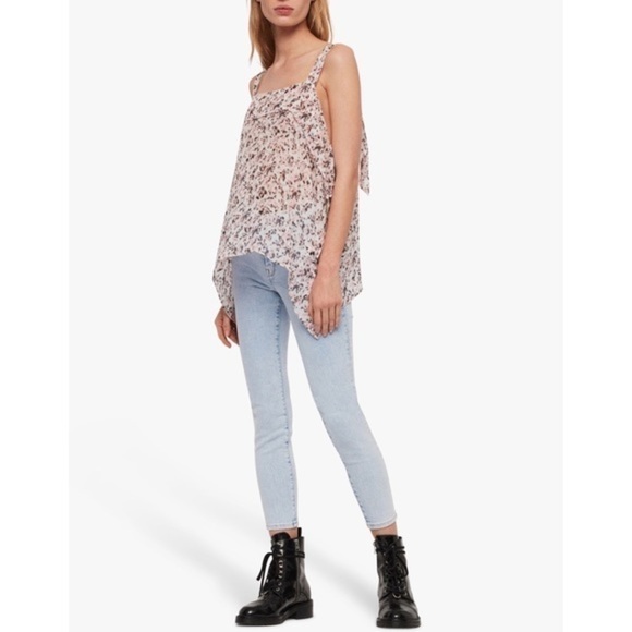 NWT AllSaints Mio Freefall Floral Blouse Top - Size Small - Picture 3 of 11